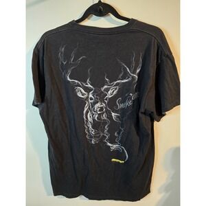 Vintage Y2K Buck Wear Shirt Size L‎ Black Smoke Em Deer Nature